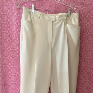 WOMEN’S WHITE DRESSY STRAIGHT LEG PANTS by BASLER Size 38
